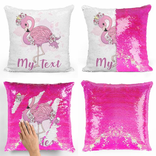 Magic Sequin Pillow Cushion Flamingo